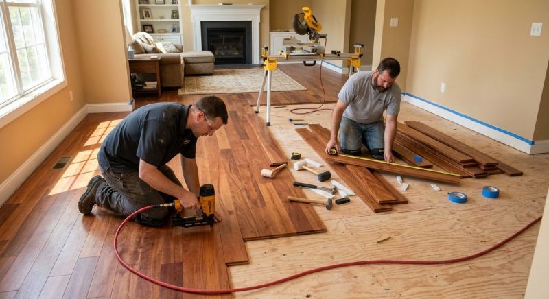 Cherry Floor Installation in Chesapeake Beach, MD