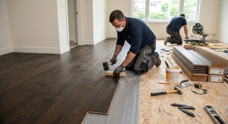 Dark Wood Floor Installation in Calvert County, MD