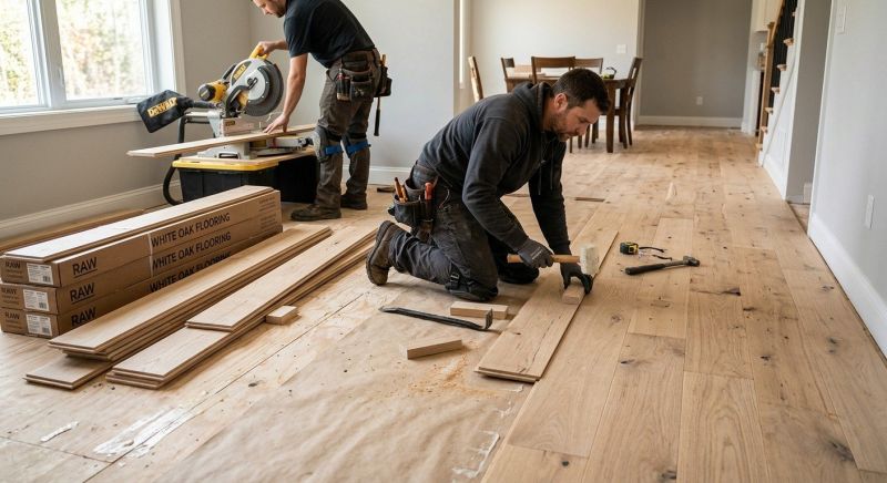 White Oak Floor Installation in Calvert County, MD